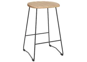 DD Saddle Timber Seat Metal Leg Counter Stool thumbnail 1