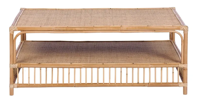 TJ Laguna Rattan Coffee Table with Shelf