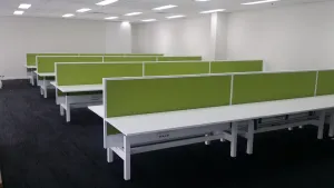 OL Studio Screen with Ducting for Agile Shared Desk – Breath Fabric with White Frame thumbnail 3