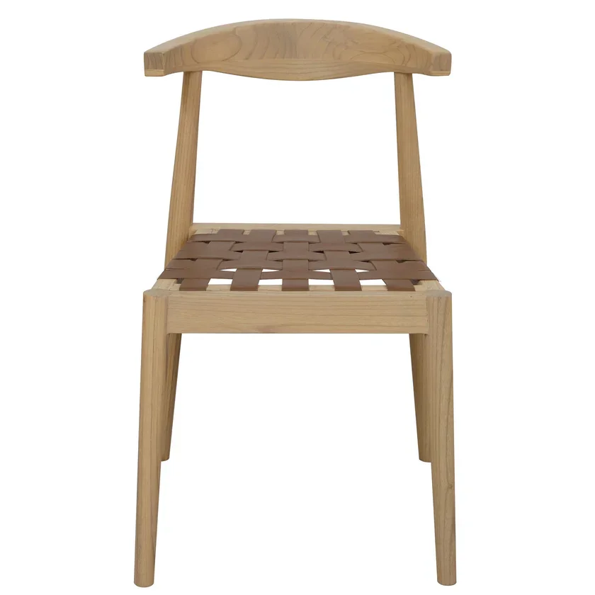 CT Elliot Solid Oak Timber Genuine Leather Seat Dining Chair