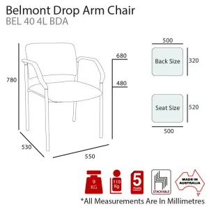 MA Belmont Upholstered Stackable Drop Arm Visitor Chair thumbnail 2