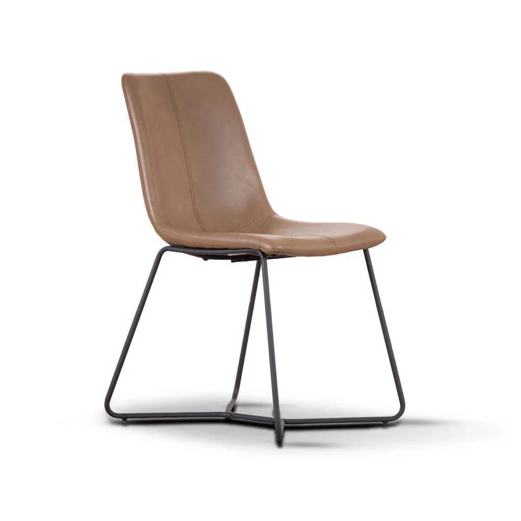 VI Stanwell PU Leather Upholstered Metal Legs Dining Chair