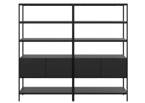 DD Deco Duo Welded Framed 4 Door Cupboard with 3 Open Shelves thumbnail 1