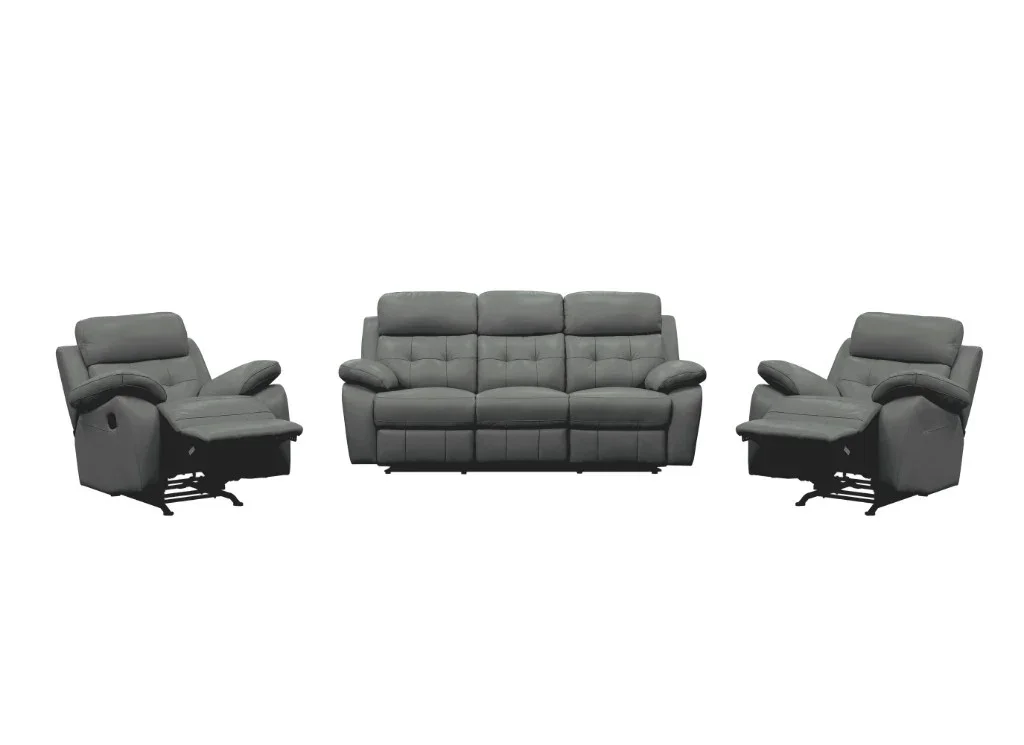VI Cosmic 3 Seater Leather Recliner Lounge with 2 Single Recliners