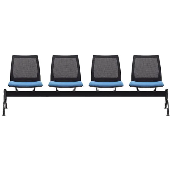 ST Vinn Mesh Back Upholstered Seat 4 Seater Beam Seating