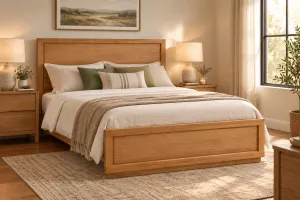 MD Moni Solid Timber Bed in Natural Finish thumbnail 2