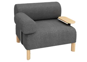 DD Cailloux Fabric Single Seater Breakout Sofa with 1 Armrest & 1 Side Table thumbnail 4