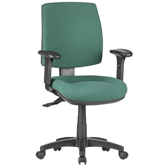 ST Alpha Fabric Upholstered Low Back Task Chair with Arms