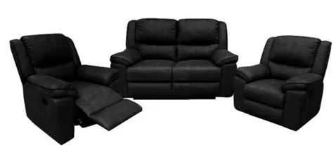 EL Simoca 2 Seater + 2 Single Seater Leather Recliner Lounge Set