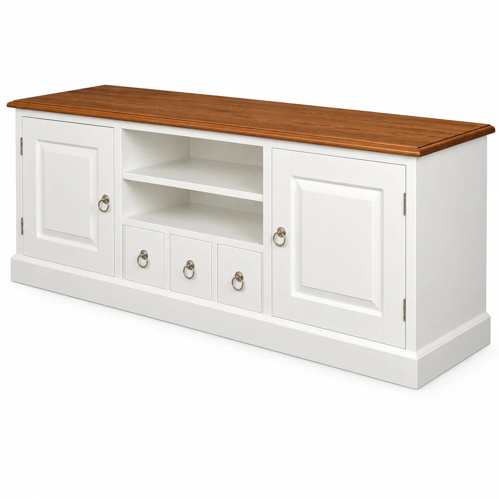 CT Tasmania Solid Timber 2 Door 3 Drawer Entertainment Unit