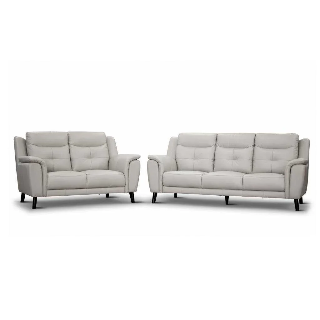 VI Georgia 2+3 Seater Leather Lounge Set