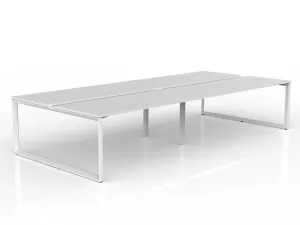OL Anvil 4-User Double Sided Workspace – White Top with White Frame thumbnail 9