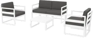 FL Mykonos Aluminium Hospitality Outdoor 4 Seater Lounge Set with Cushion thumbnail 6