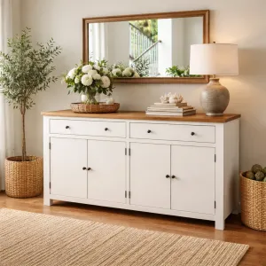 MF Lucia Oak Timber 2 Drawer 4 Door Buffet - 140cm Length thumbnail 3