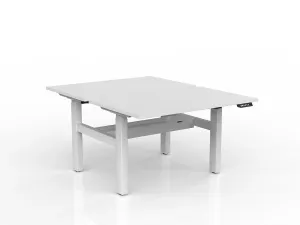 OL Agile 2 Column Electric Height Adjustable Shared Desk White Top White Frame thumbnail 10
