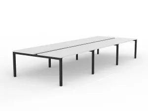 OL Axis 6-User Double Sided Workspace – White Top with Black Frame thumbnail 9