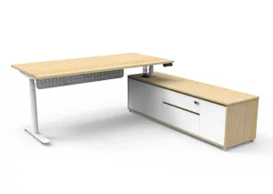 RL Halo Plus Height Adjustable Executive Desk with Return Cabinet thumbnail 9