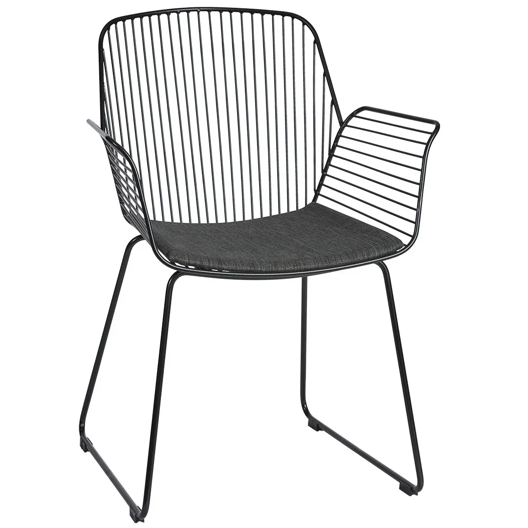 SH Angel Metal Armchair with Seat Cushion - White