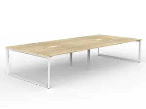 OL Anvil 4-User Double Sided Workspace – Oak Top with White Frame thumbnail 11