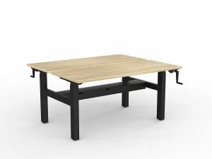 OL Agile Winder Height Adjustable Shared Desk – Oak Top with Black Frame thumbnail 15