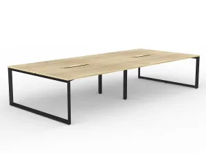 OL Anvil 4-User Double Sided Workspace – Oak Top with Black Frame thumbnail 11