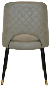 EZ Albury Black Stainless Steel Brass Top Leg Upholstered Hospitality Dining Chair thumbnail 5