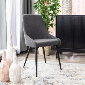 VI Polka Fabric Upholstered Metal Leg Dining Chair thumbnail 2