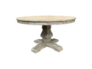 MF Belgie Recycled Timber Pedestal Leg Round Dining Table thumbnail 5