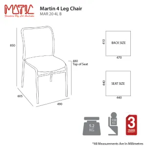 MA Martin Chrome Leg Stackable Meshback Visitor Chair thumbnail 2