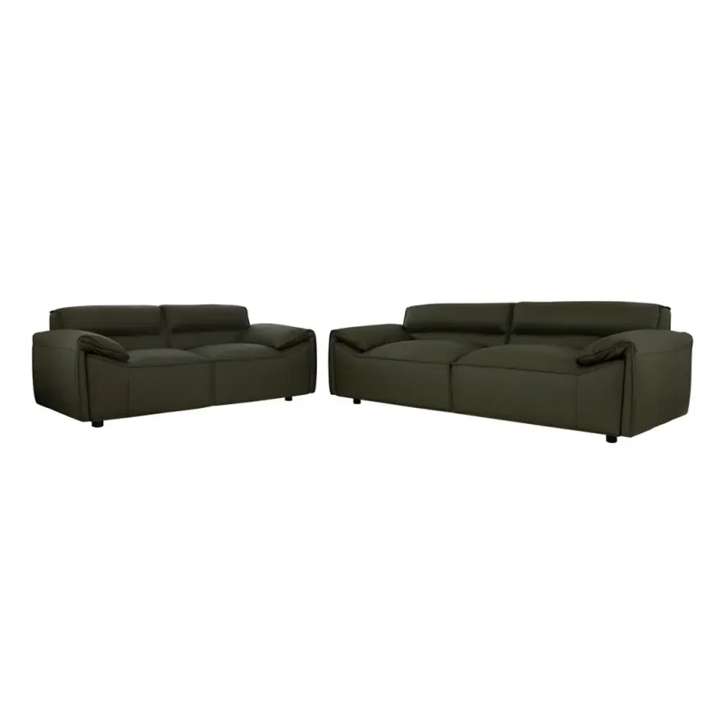 VI Zander Leather Upholstered 3+2 Seaters Sofa Set