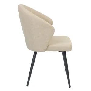 VI Flick Fabric Upholstered Black Metal Legs Dining Chair thumbnail 4