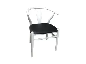 MF Replica Wishbone Timber Frame PU Leather Seat Dining Chair thumbnail 1