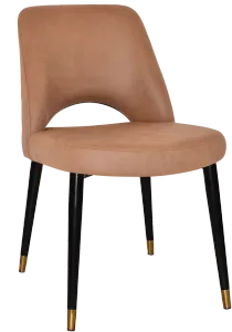 EZ Albury Black Stainless Steel Brass Top Leg Upholstered Hospitality Dining Chair thumbnail 16