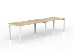 OL Axis 2-User Single Sided Desk – Oak Top White Frame thumbnail 10
