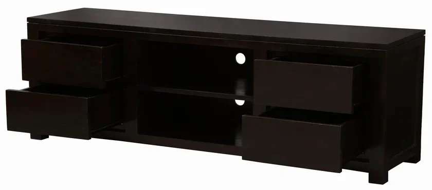 CT Amsterdam Solid Mahogany Timber 4 Drawer Entertainment Unit