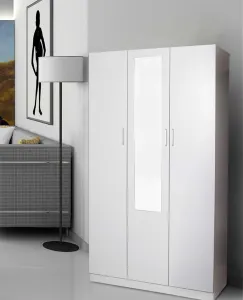 HE Randwick 3 Door 4 Shelf Cupboard with Mirror and Hanging Rail thumbnail 4