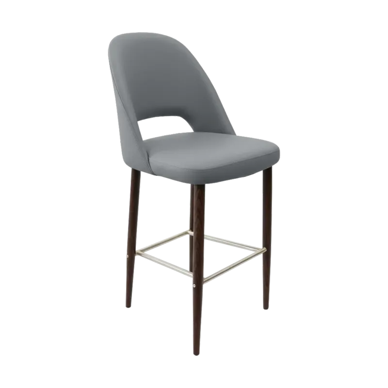 FL Orleans Crescent Upholstered Seat Aluminium Frame Hospitality Barstool