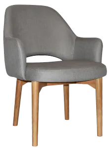 EZ Albury Solid Oak Stained Timber Upholstered Hospitality Dining Armchair - XL thumbnail 19
