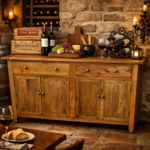 MF Honey Recycled Elm Timber 2 Drawer 4 Door Buffet - 180cm thumbnail 6