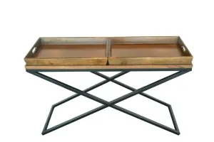 VI Crisscross Solid Timber Metal Legs Console Table thumbnail 3