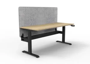 RL Boost Crank Single User Height Adjustable Workstation with Grey Eco Panel Screen thumbnail 1