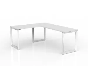 OL Anvil Melamine Top Metal Frame Office Desk with Return thumbnail 14