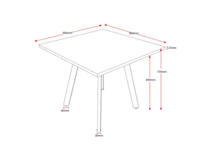 RL Eternity Metal Leg Square Meeting Table thumbnail 3