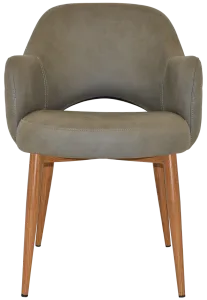 EZ Albury Oak Colour Metal Leg Upholstered Hospitality Dining Armchair thumbnail 12