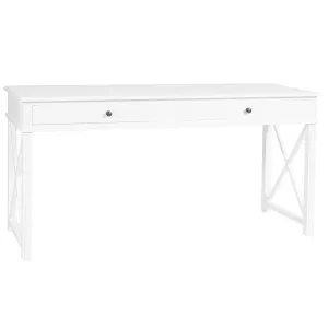 SH Mateo Solid Timber 2 Drawer Home Office Desk in White thumbnail 1