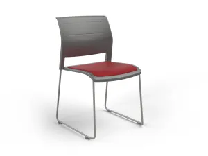 OL Game Hospitality Stacking Chair - Charcoal Shell Upholstered Seat thumbnail 12