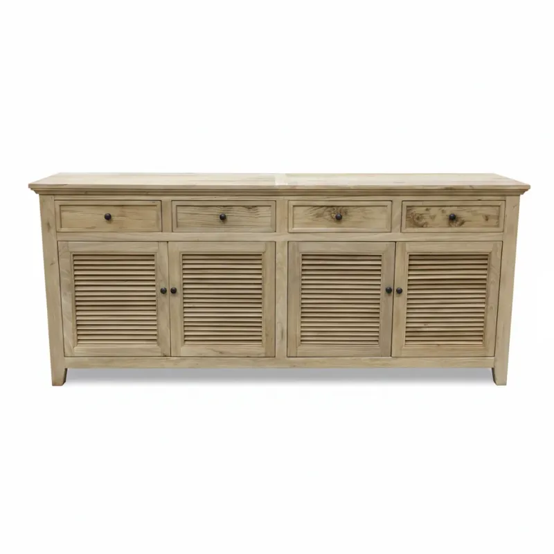 MF Recycled Elmwood Louvre 4 Drawer & 4 Door Sideboard
