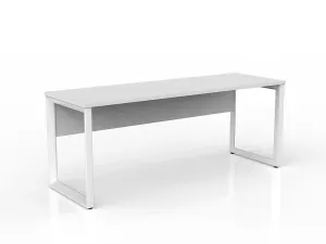 OL Anvil Straight Desk with Modesty – White Top with White Frame thumbnail 6