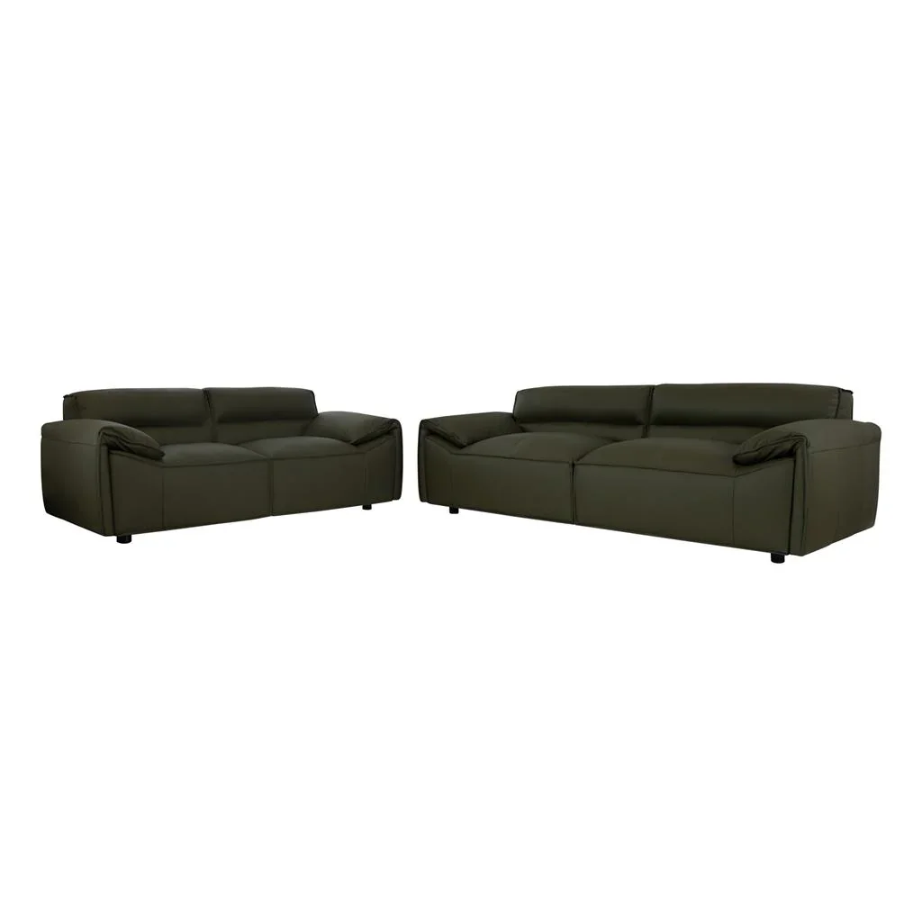 VI Zander Leather Upholstered 3+2 Seaters Sofa Set