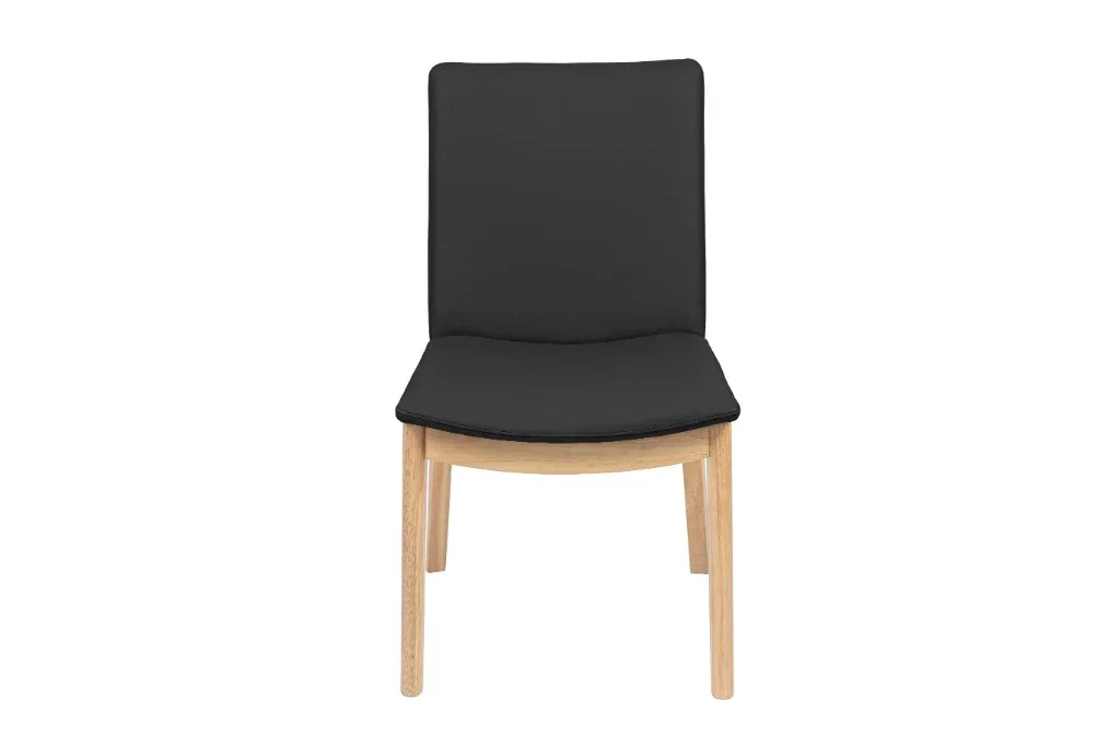 VI Boca Genuine Leather Upholstered Timber Leg Dining Chair